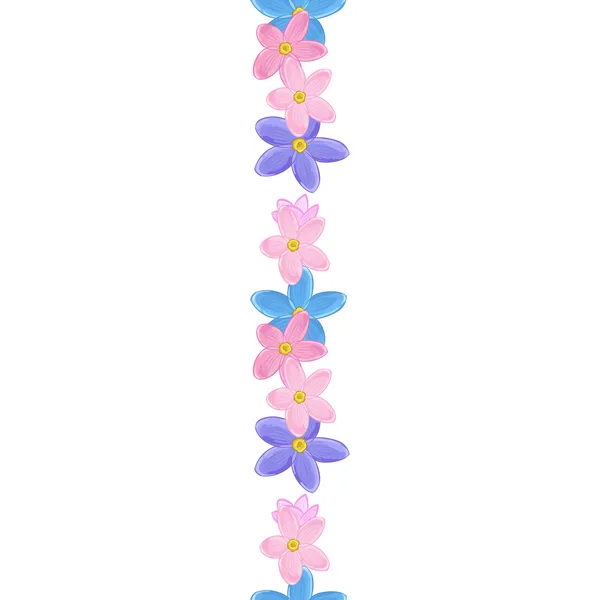 Línea floral vertical sin costuras — Vector de stock