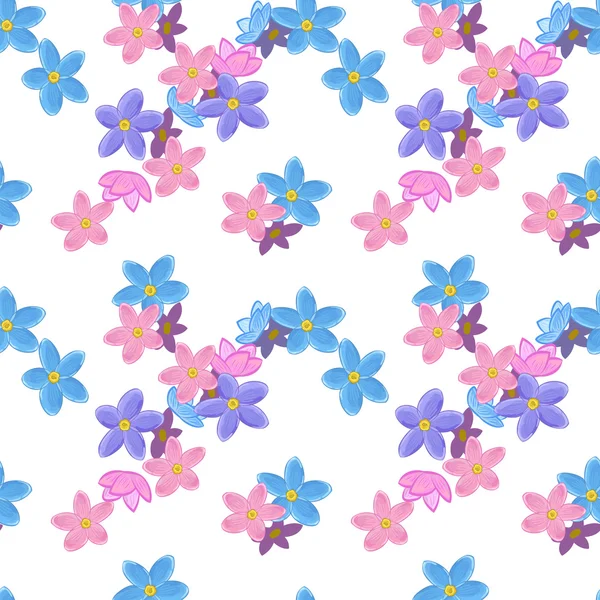 Seamless forget-me-not pattern — Stock Vector