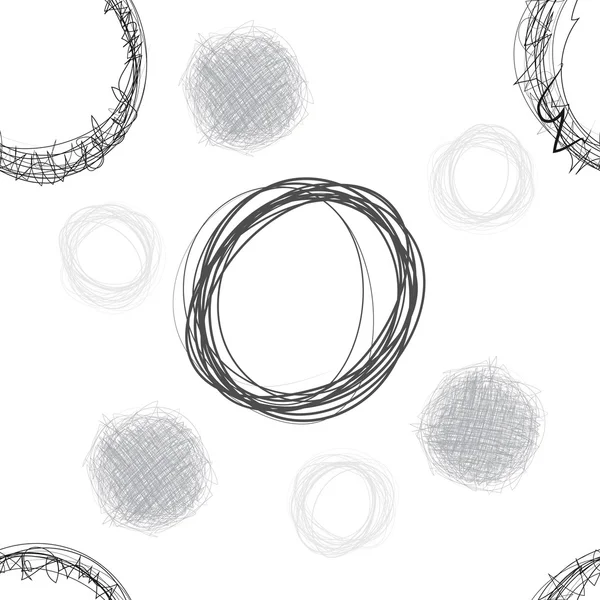 Cercles de gribouillage Modèle sans couture — Image vectorielle