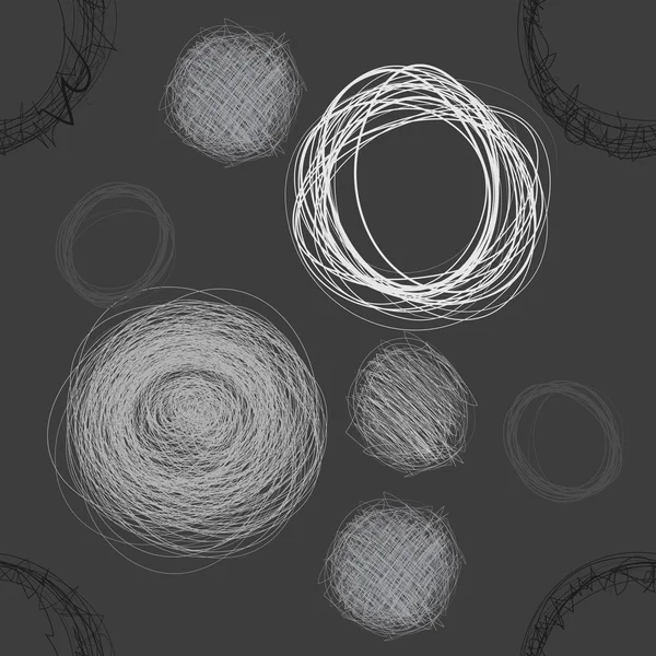 Krabbel naadloze patroon van cirkels — Stockvector