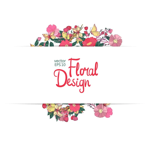 Fronteira vetorial floral — Vetor de Stock