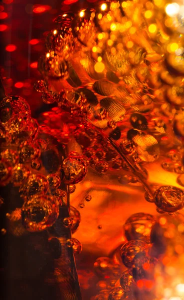 Cola in glass with ice and a bubbles of gas. — Stock Photo, Image