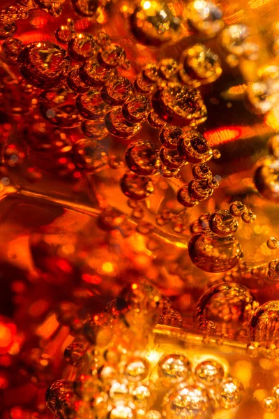Cola in glass with ice and a bubbles of gas. — Stock Photo, Image