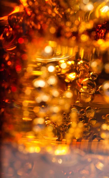 Cola in glass with ice and a bubbles of gas. — Stock Photo, Image