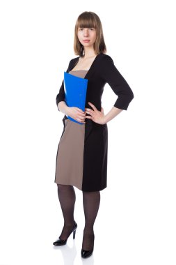 Klasör iş takım elbiseli kadınla