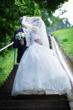 Gelin ve damat öpüşme