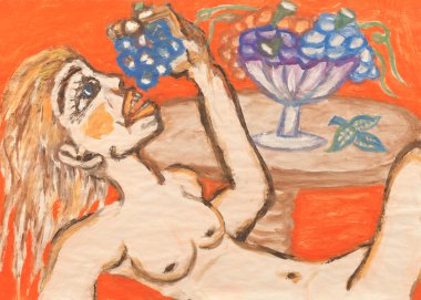 Kız Boyama üzüm ile