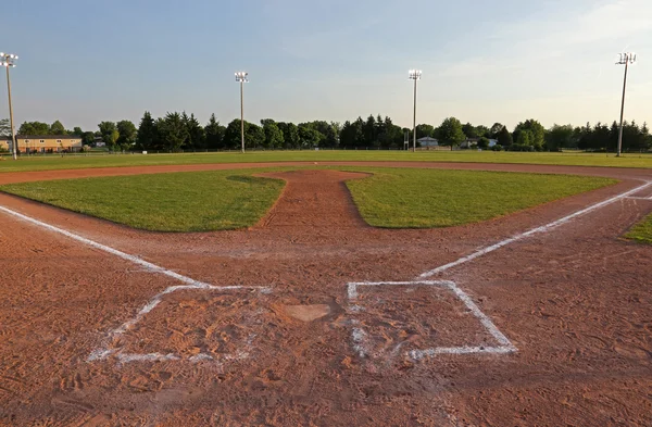 Egy Széles Szög Lövés Egy Baseball Területen — Stock Fotó