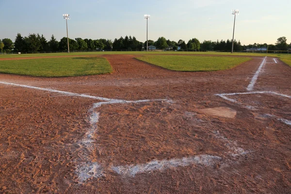 Colpo Grandangolare Campo Baseball — Foto Stock