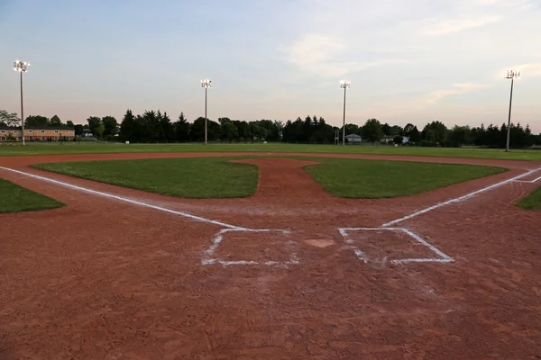 Szeroki Kąt Strzału Pola Baseball — Zdjęcie stockowe