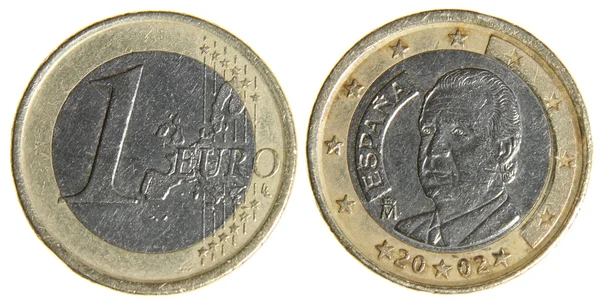 Old Worn Euro Dollar Coin — Zdjęcie stockowe