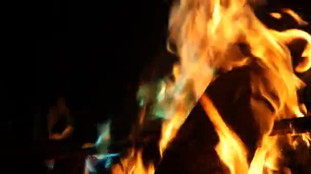 Flammes de feu orange et bleue — Video