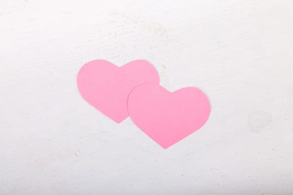 Pink paper Saint Valentines hearts — Stock Photo, Image