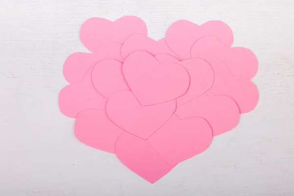 Carta rosa San Valentino cuori — Foto Stock