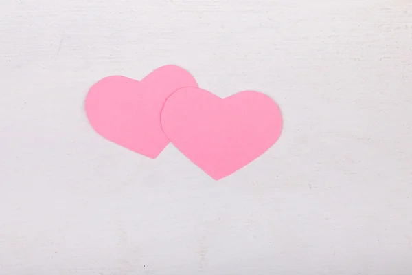 Pink paper Saint Valentines hearts — Stock Photo, Image