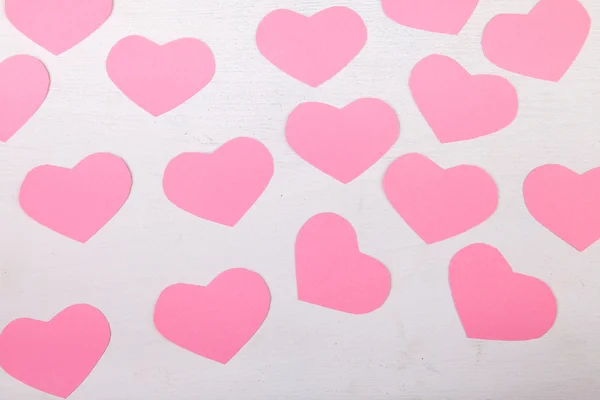 Valentinsherzen aus rosa Papier — Stockfoto