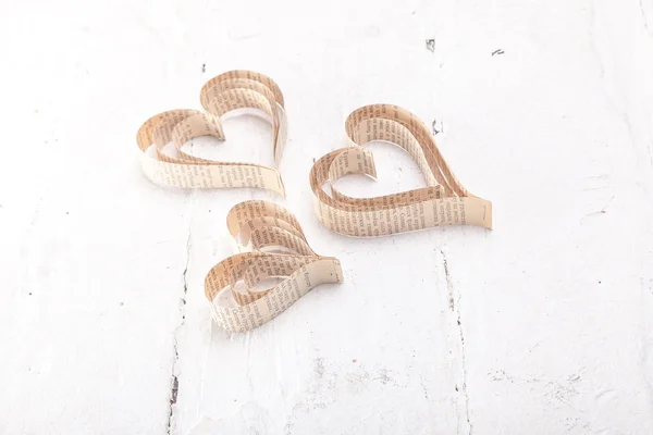 Heart-shaped cutout St Valentines hearts — Stock Photo, Image