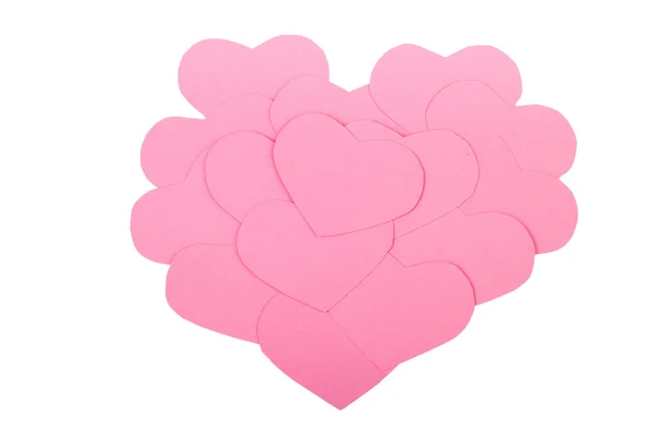 Carta rosa San Valentino cuori isolati — Foto Stock