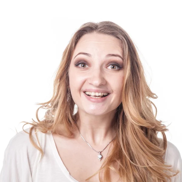 Girl playing various emotions in studio — Stock Photo, Image