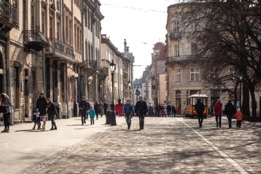 Lviv, Ukrayna - 22 Şubat 2015 Lviv eşsiz mimarisi