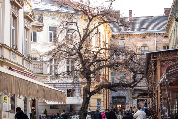 Lviv, Ukraina - 22 februari 2015 Lviv unika arkitektur — Stockfoto