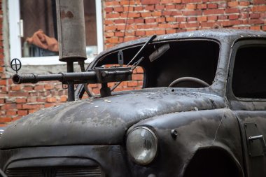 Lviv, Ukrayna - 23 Şubat 2015 Kryiivka pub arka bahçesinde