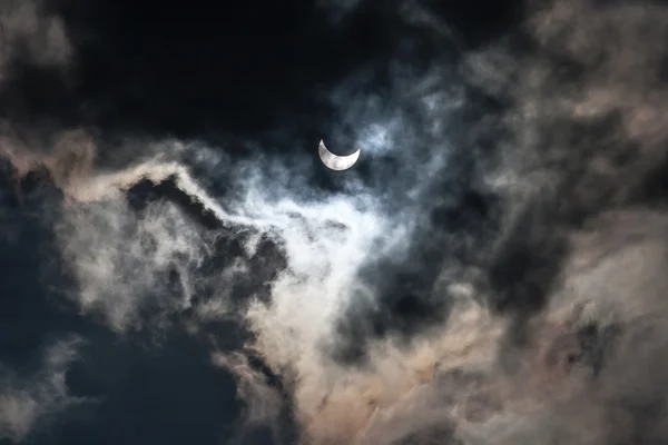 Solar Eclipse 59 procent jak widać we Lwowie — Zdjęcie stockowe