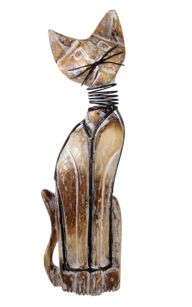 Figura gato de madera — Foto de Stock