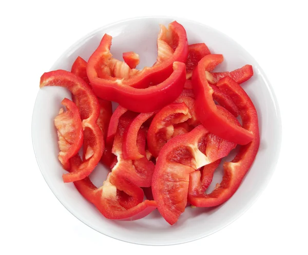 Bowl of Sliced Capsicum — Stock Photo, Image