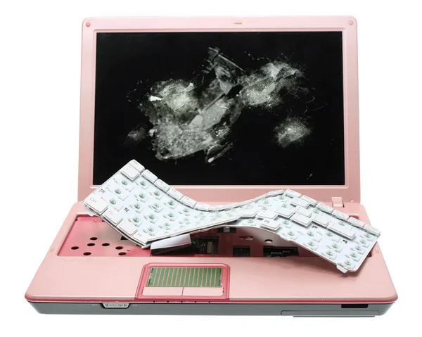 Gebroken roze Laptop — Stockfoto