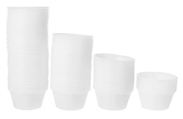 Pilhas de recipientes de plástico — Fotografia de Stock