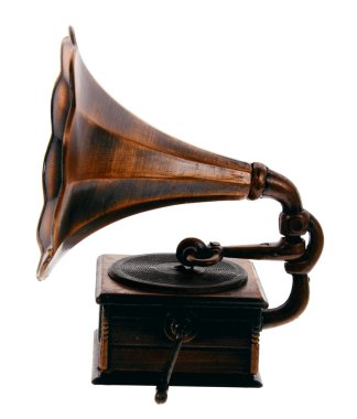 Eski pirinç gramofon 