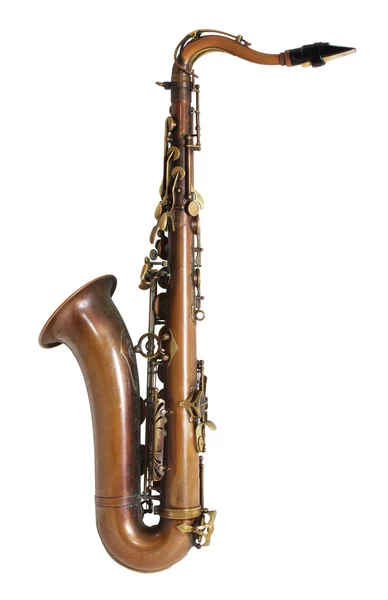 Saxofone de bronze velho — Fotografia de Stock