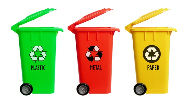 Caixas de lixo em miniatura — Fotografia de Stock