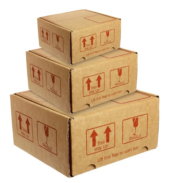 Stapel kartonnen dozen — Stockfoto
