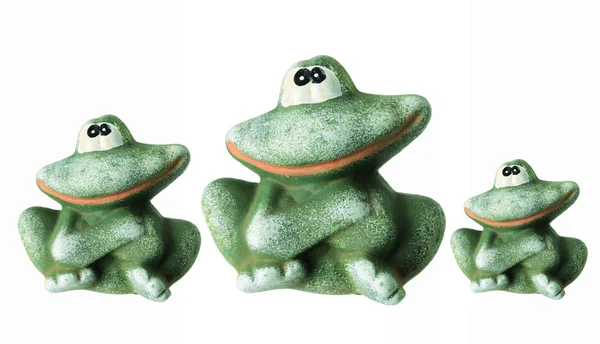 Rangée de figurines de grenouille — Photo