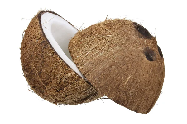 Kokosnoot in tweeën gesneden — Stockfoto