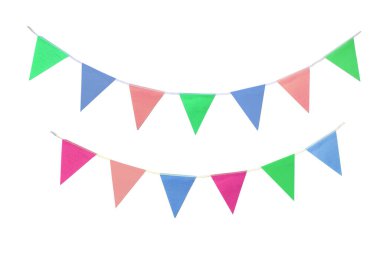 Beyaz Arkaplanda Bunting Bayrakları