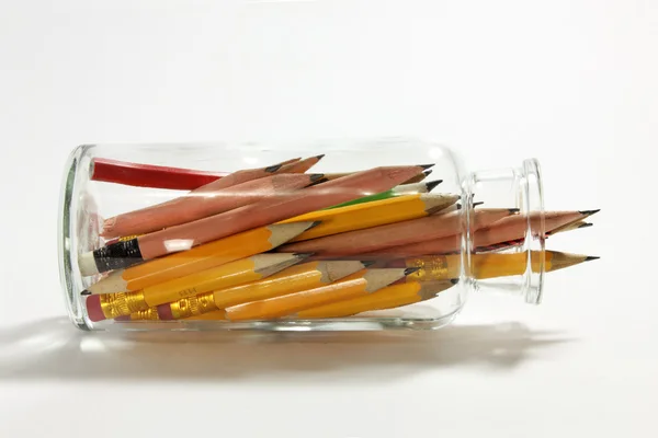 Pencils in Glass Jar — Stock Photo, Image