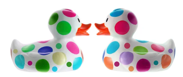 Rubber Duckies on White Background — Stock Photo, Image