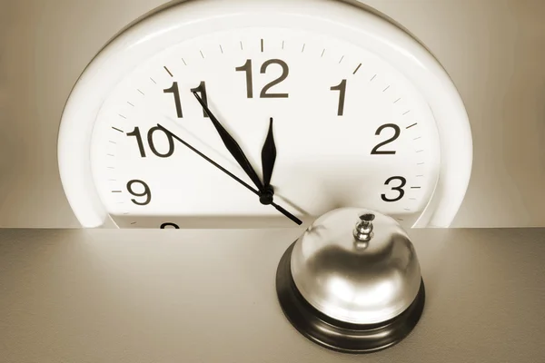Wall Clock and Call Bell — Stock Photo, Image