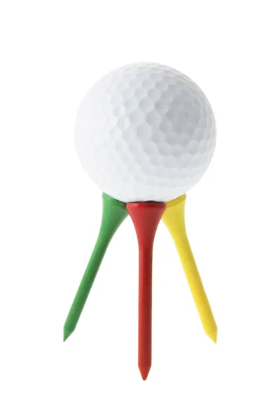 Golf Ball on Golf Tees — Stock Photo, Image