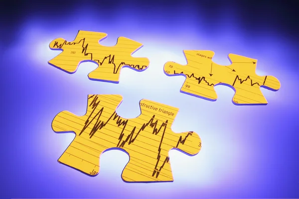 Graph Jigsaw Puzzle Pieces — Stock Photo, Image