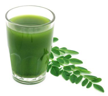 Bir bardak suyu ile Moringa bırakır