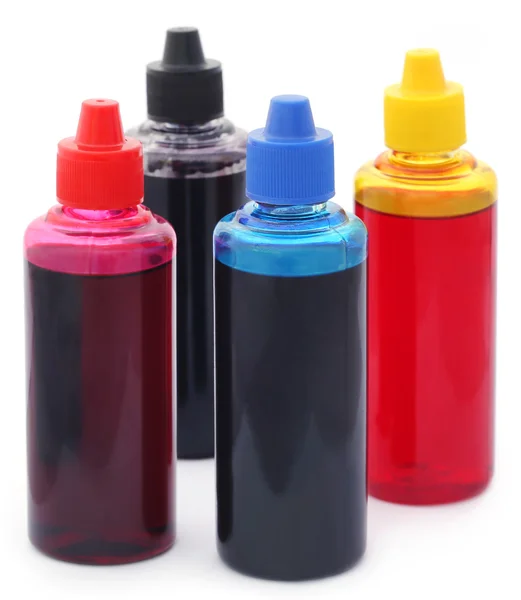 Printer ink bottles — Stock Photo, Image