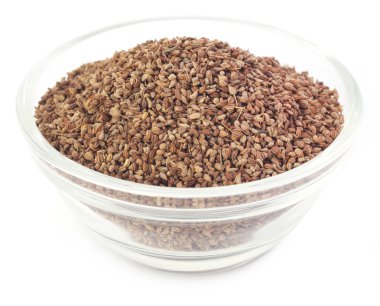 Ajwain tohum bir cam kase