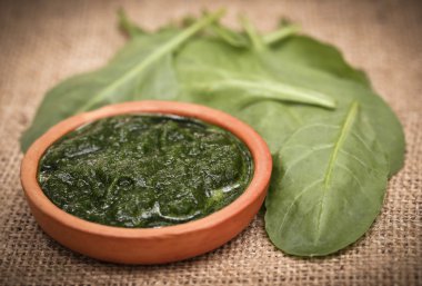 Püresi ıspanak yakın çekim