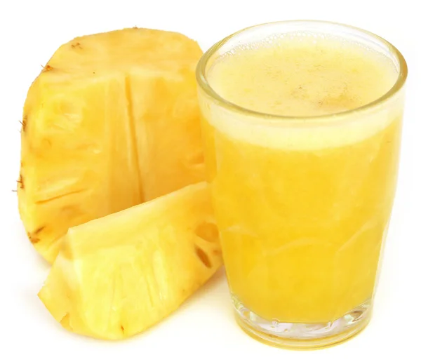 Pineapple juice in a glass — Stock Photo, Image