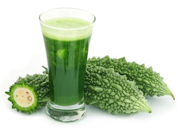 Herbal juice of green momodica — Stock Photo, Image