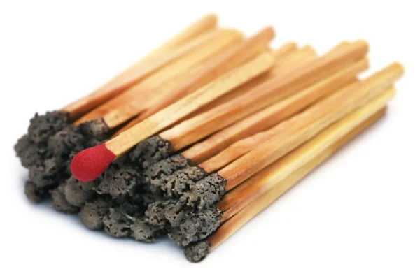 Close up of Burnt matchsticks — Stock Photo, Image